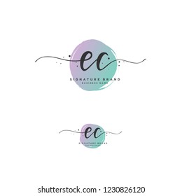 E C EC Initial logo template vector