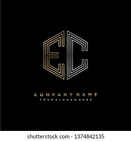 E C initial letter, modern logo design template vector