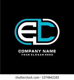 E C initial letter, modern logo design template vector