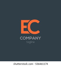 E & C  Letter logo design vector element