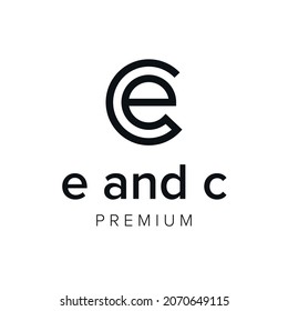 e and c logo icon vector template