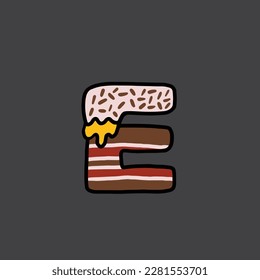 e del alfabeto y número del vector de la torta