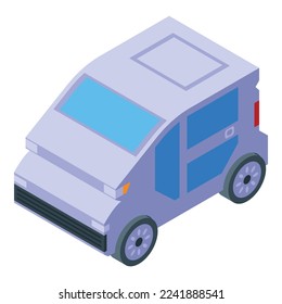 E car printing icon isometric vector. Vehicle printer. Engine design