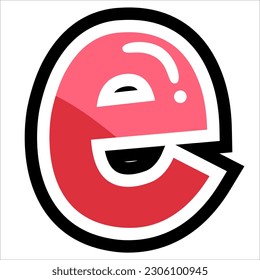 e - estilo de caricatura Letras en inglés en minúscula