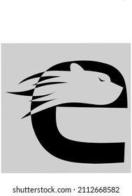 E + cheetah head. indicates the speed of anything. This logo can be used for, expedition team, delivery of goods, clothing brands,e-sport,sport etc.