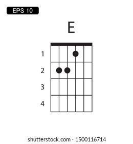 e chord, guitar chord icon vector illustration logo template