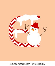 E christmas design font vector