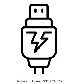 E cig-Kabel-Symbol Umrandung Vektorgrafik. Ape-Zigarette. Rauchflasche