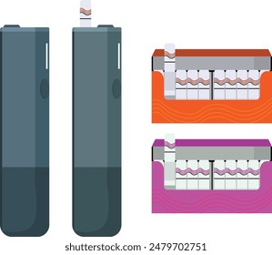 e cig, electronic cigarette device illlustration
