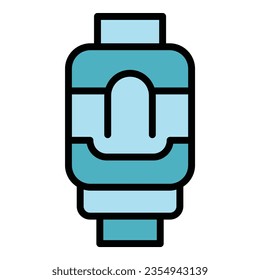 E cig plug cable icon outline vector. Vape cigarette. Smoke pen color flat