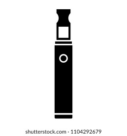 E cigarette vector silhouette icon on white background