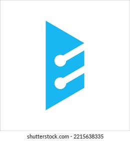 Signo vectorial del diseño del logotipo de la conexión de la tarjeta de circuitos E