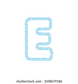 E Circuit Letter Logo Icon Design