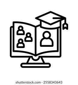 E Classroom Vector Lineal Icon on white background.