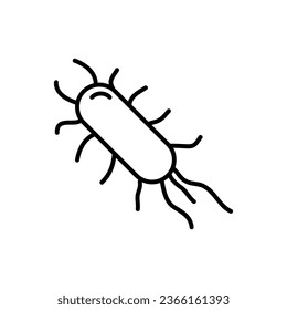 E. Coli Bacteria Infection vector icon. Escherichia coli sign flat illustration on white background..eps