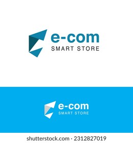 e com smart store ecommerce minimalist modern logo design template