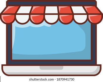 e comerce vector flat colour icon