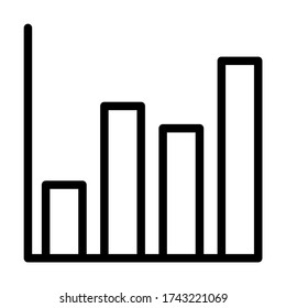 e commerce analytics, bar chart - icon line vector - e commerce icons