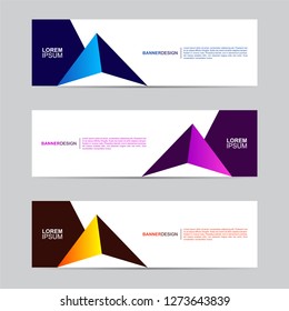 E commerce banner collection with modern style, gradient color, horizontal business banner template with geometric shapes, business background with blue, orange and purple color,vector illustration.