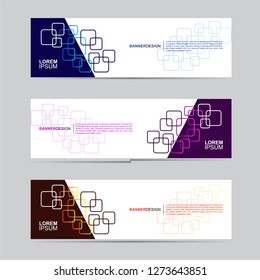 E commerce banner collection with modern style, gradient color, horizontal business banner template with geometric shapes, business background with blue, orange and purple color,vector illustration.