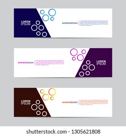 E commerce banner collection with modern style, gradient color, horizontal business banner template with geometric shapes, business background with blue, orange and purple color. Vector illustration.