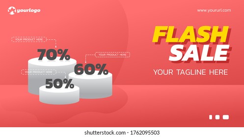 e commerce banner template design. for offline online shop promotion discount sign background flash sale