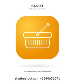 E commerce Basket shopping icon isolated on white background. Shop cart icon for mobile app, ui ux