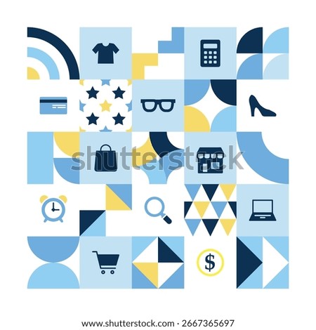 E commerce business geometric background