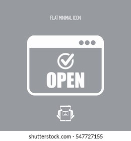 E- commerce check open - Vector flat icon