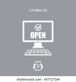 E- commerce check open - Vector flat icon