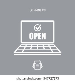 E- commerce check open - Vector flat icon