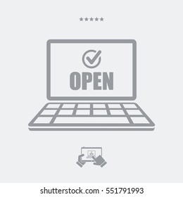 E- commerce check open - Vector flat icon
