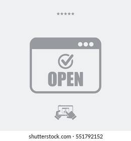 E- commerce check open - Vector flat icon