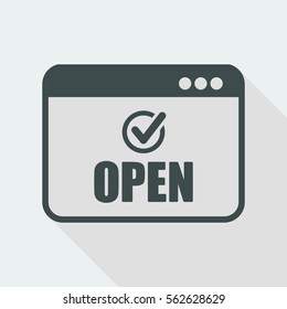 E- commerce check open - Vector flat icon