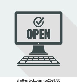 E- commerce check open - Vector flat icon