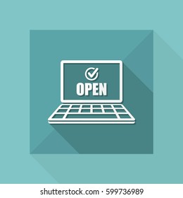 E- commerce check open - Vector flat icon