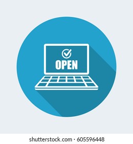 E- commerce check open - Vector flat icon