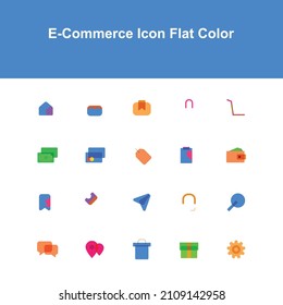 e commerce color icon set pack bundle