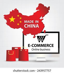 e commerce concept. Made in china. Business concept.