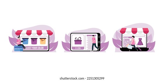 E Commerce Flat Bundle Design Illustration