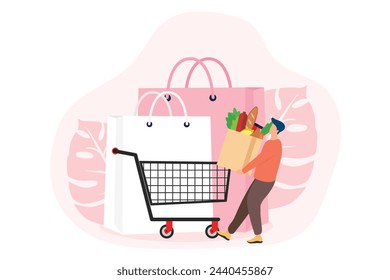 E Commerce Flat Design Illustration