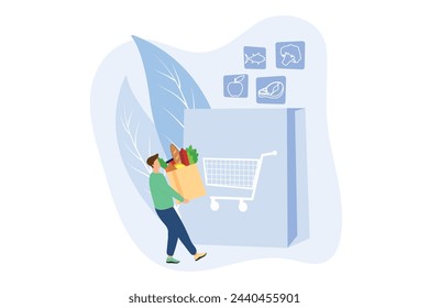 E Commerce Flat Design Illustration