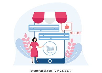 E Commerce Flat Design Illustration