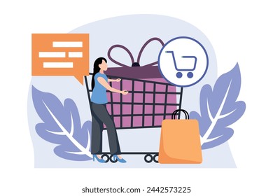 Ilustración de diseño plano de comercio electrónico