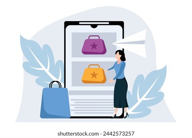 Ilustración de diseño plano de comercio electrónico