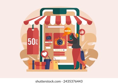 E Commerce Flat Illustration Design