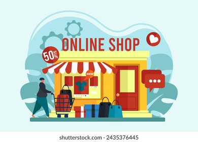 E Commerce Flat Illustration Design