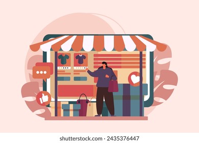 Diseño de ilustración plana de comercio electrónico