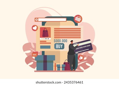 E-Commerce-flaches Illustrationsdesign