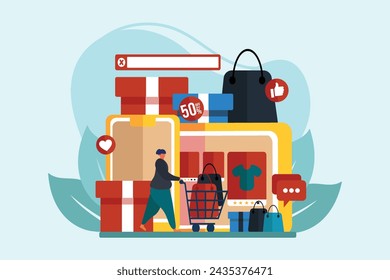 E Commerce Flat Illustration Design